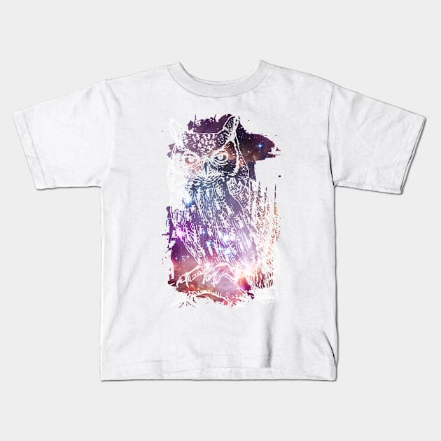 Cosmic Owl Kids T-Shirt by Bethany-Bailey